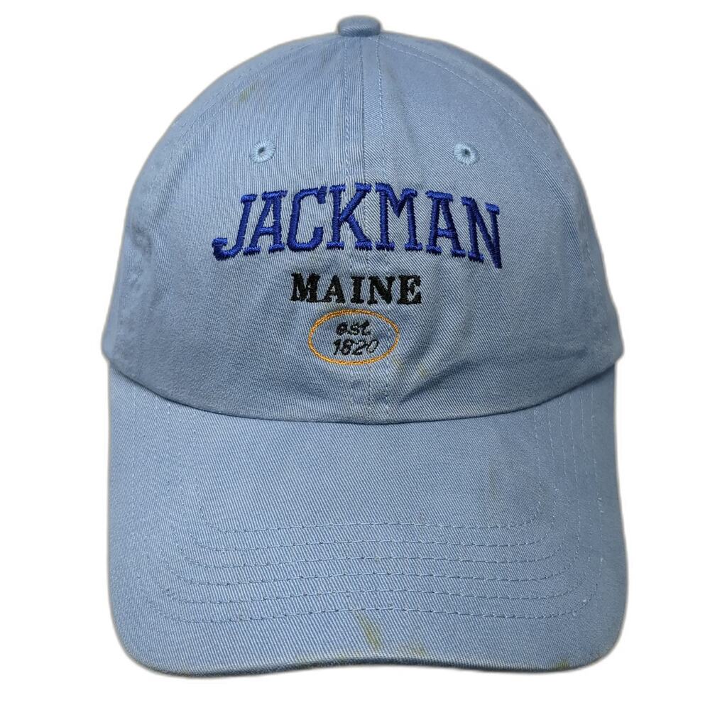 Harvard Square Jackman Maine Blue Baseball Cap Hat One Size Slideback Strapback